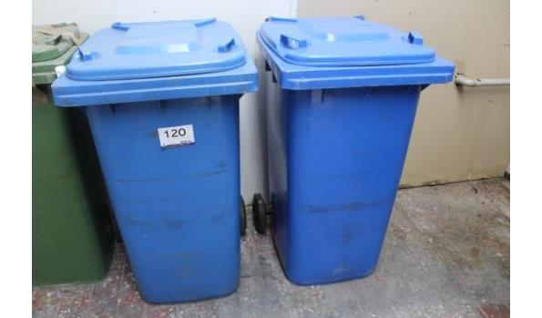 2 blauwe verr pvc afvalbakken
